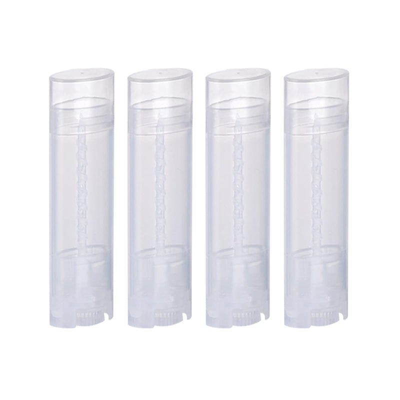 Ewanda store 5ml Oval Lip Balm Tubes100PCS Plastic Clear Empty Oval Oval Deodorant Containers Lip Gloss Container Holder With Caps